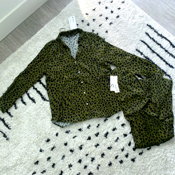 Zara 2-Piece Animal Print Shirt & Pants Set SIZE Small - Picture 12 of 16
